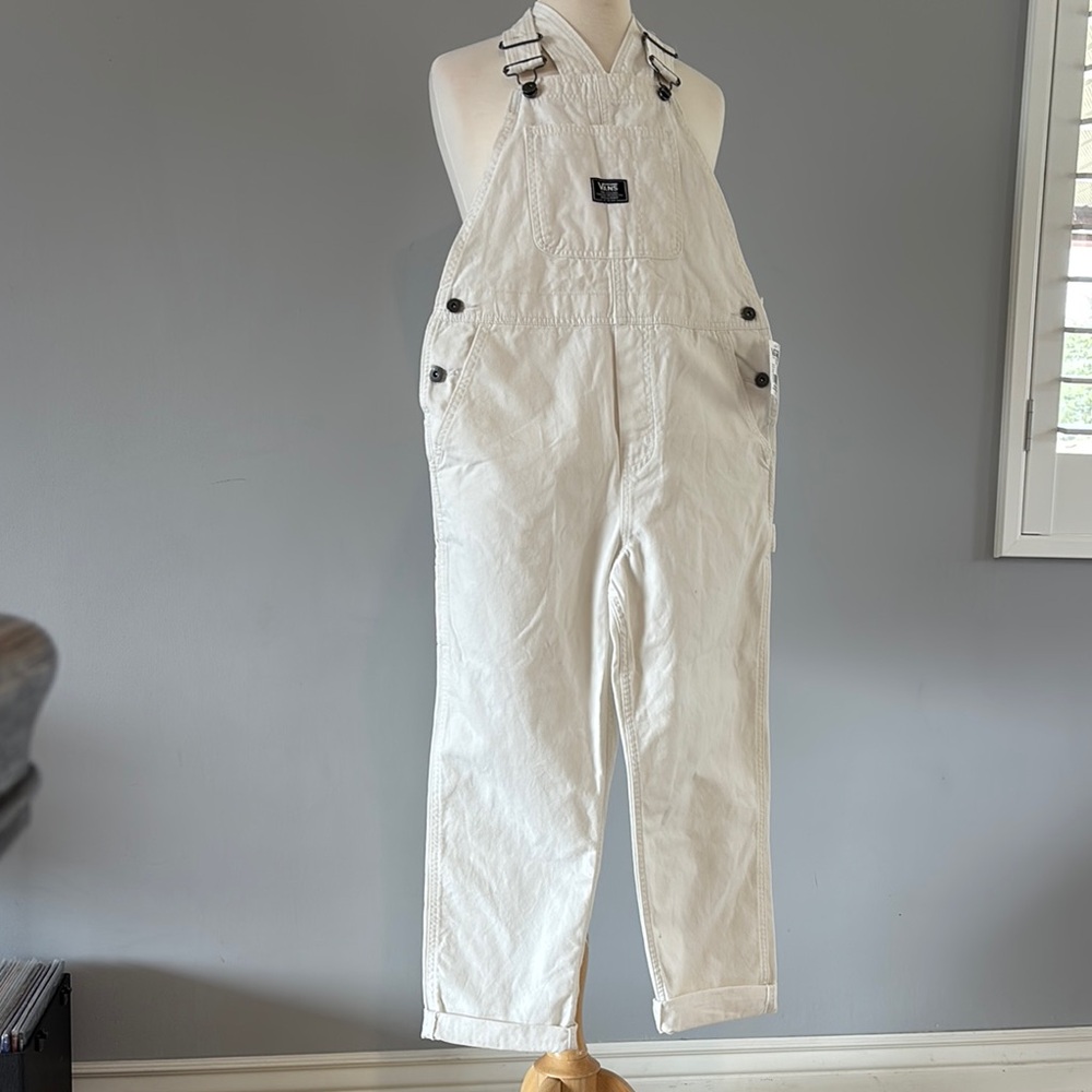 Women's White Vans Denim Overalls